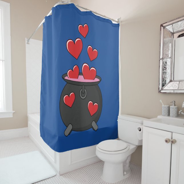 Hearts Love Potion Shower Curtain (In Situ)