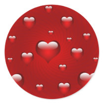 Hearts Love Theme Classic Round Sticker