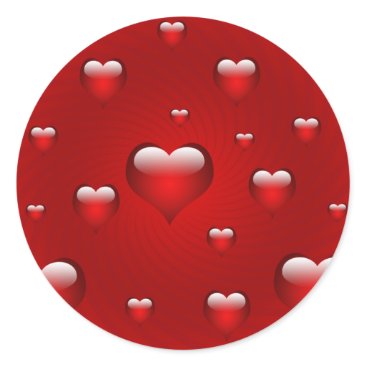 Hearts Love Theme Classic Round Sticker