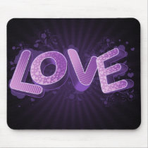 Hearts Love Theme Mouse Pad