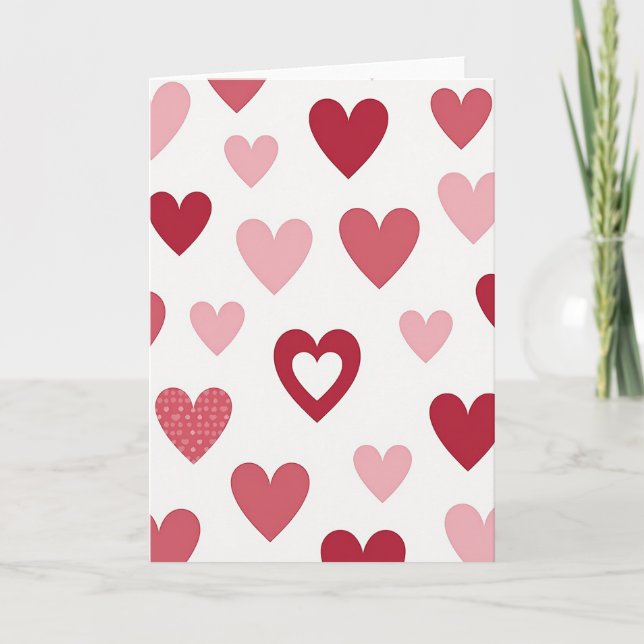 Hearts Love You Valentine Card (Front)