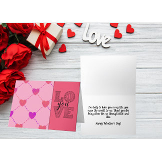 Hearts Love You Valentine's Day Holiday Card