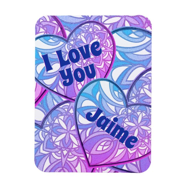 Hearts Mandala I Love You  Magnet (Vertical)