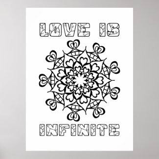 Hearts Mandala - Love Is Infinite - Large Coloring
