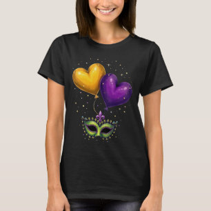 Hearts Mardi Gras New Orleans Carnival Vintage T-Shirt