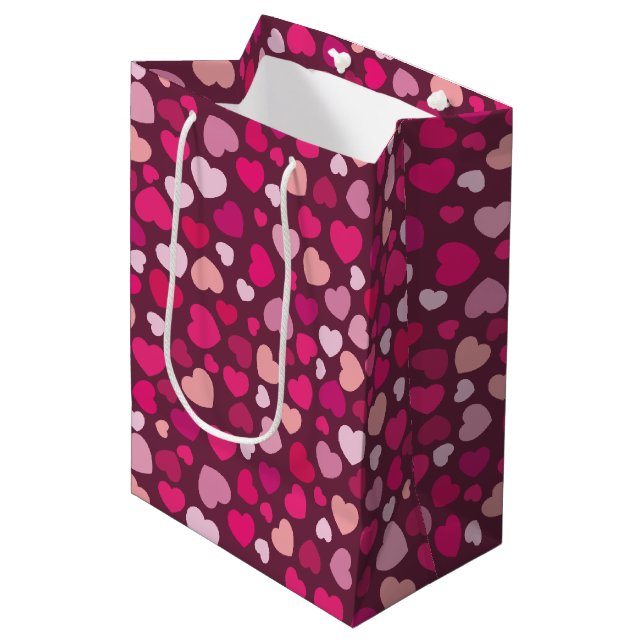 Hearts Medium Gift Bag (Front Angled)