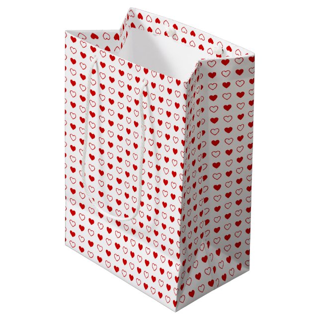 Hearts Medium Gift Bag (Front Angled)