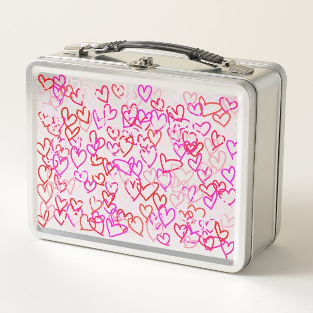 Hearts Metal Lunch Box (Front)