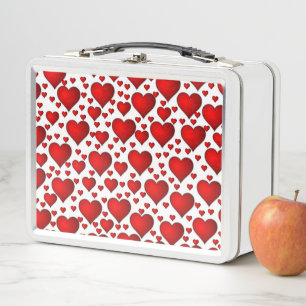 Hearts Metal Lunch Box