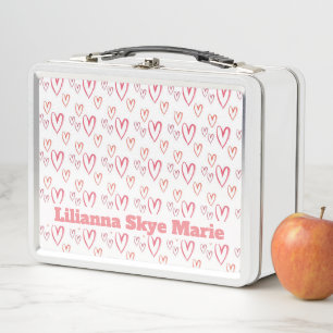 Hearts Metal Lunch Box