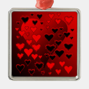 Hearts Metal Ornament