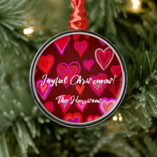 hearts metal ornament