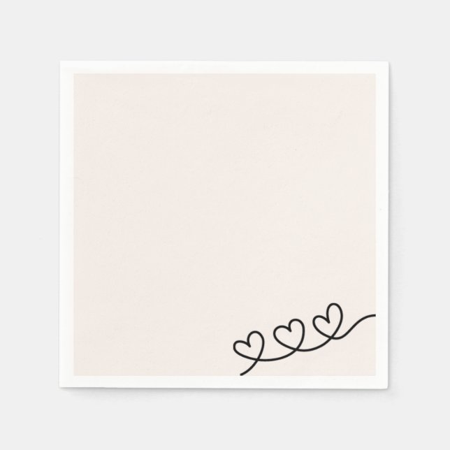 Hearts - Minimalist Napkins (Front)
