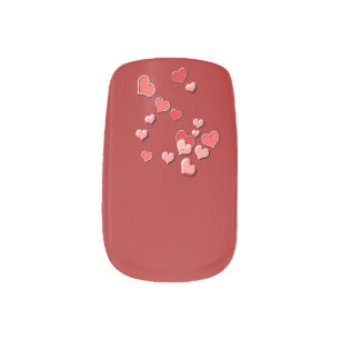 hearts minx nail art