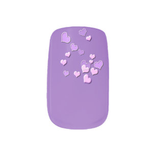 hearts minx nail art