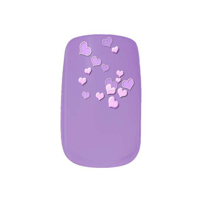  hearts minx nail art (Left Thumb)