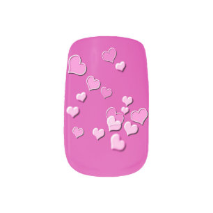 hearts minx nail art