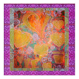 Hearts Mixed Acrylic Wall Art