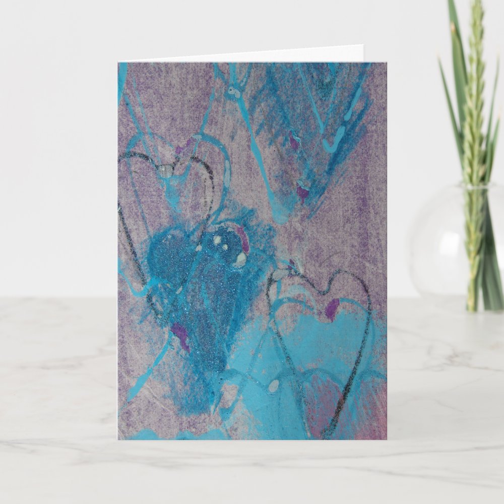 Hearts Mixed Media, Valentine Holiday Card