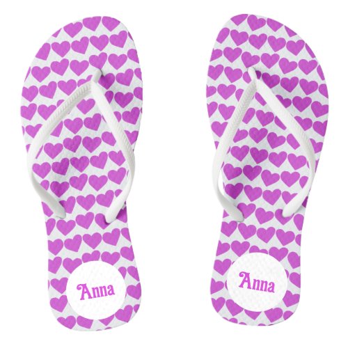 HEARTS Modern Groovy Love Bridesmaids Bride Custom Flip Flops