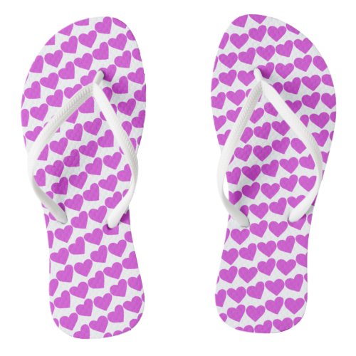 HEARTS Modern Groovy Love Bridesmaids Valentines  Flip Flops