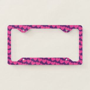 HEARTS Modern Groovy Love Friendship Valentines License Plate Frame
