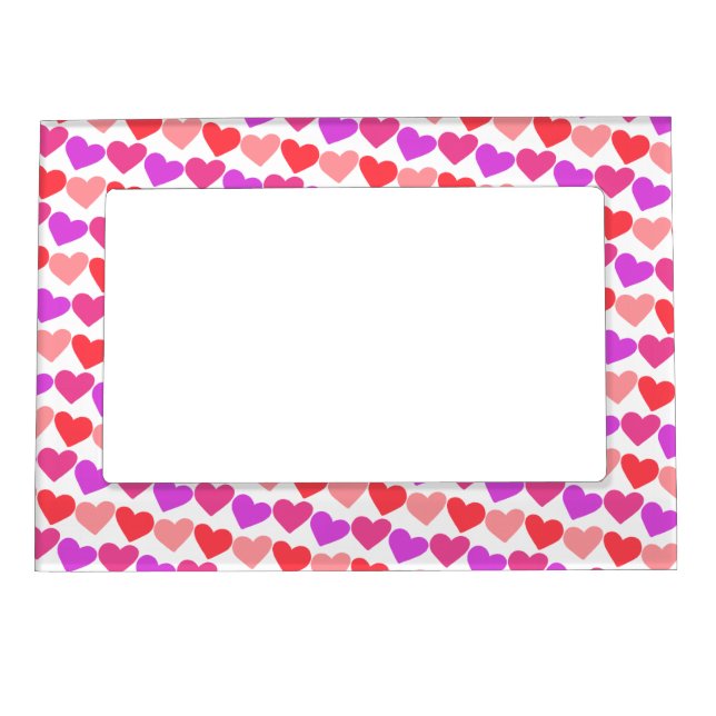 HEARTS Modern Groovy Love Friendship Valentines Magnetic Frame (Front)