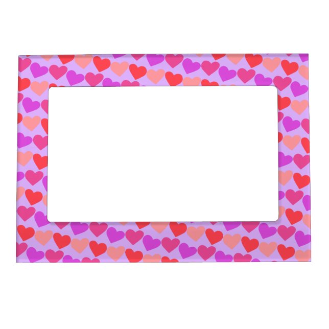 HEARTS Modern Groovy Love Friendship Valentines Magnetic Frame (Front)