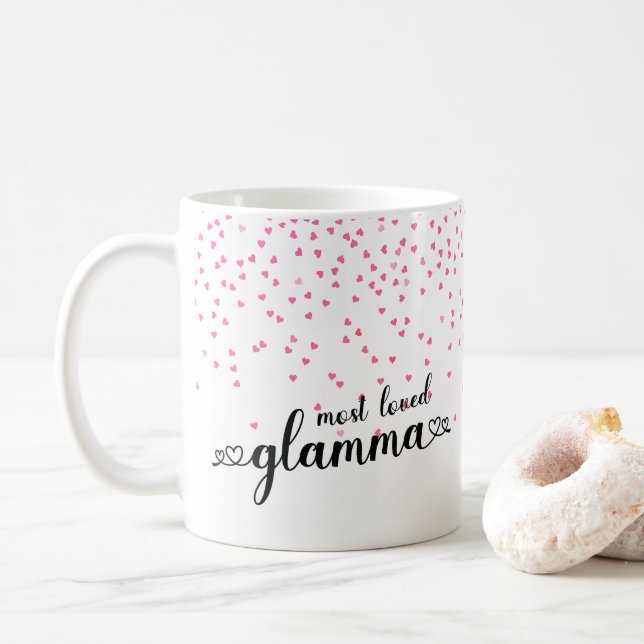 Hearts Most Loved Glamma Coffee Mug (With Donut)