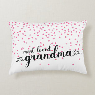 Hearts Most Loved Grandma Accent Pillow