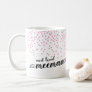 Hearts Most Loved MeeMaw Coffee Mug