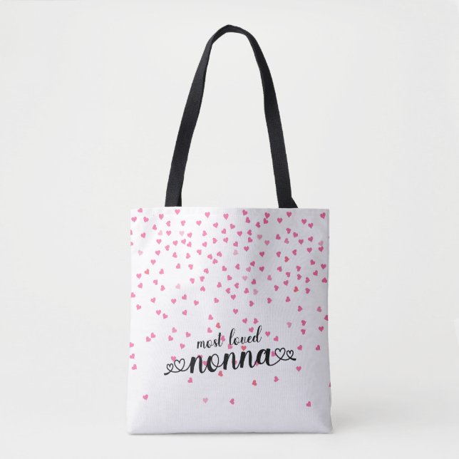 Hearts Most Loved Nonna Tote Bag (Front)