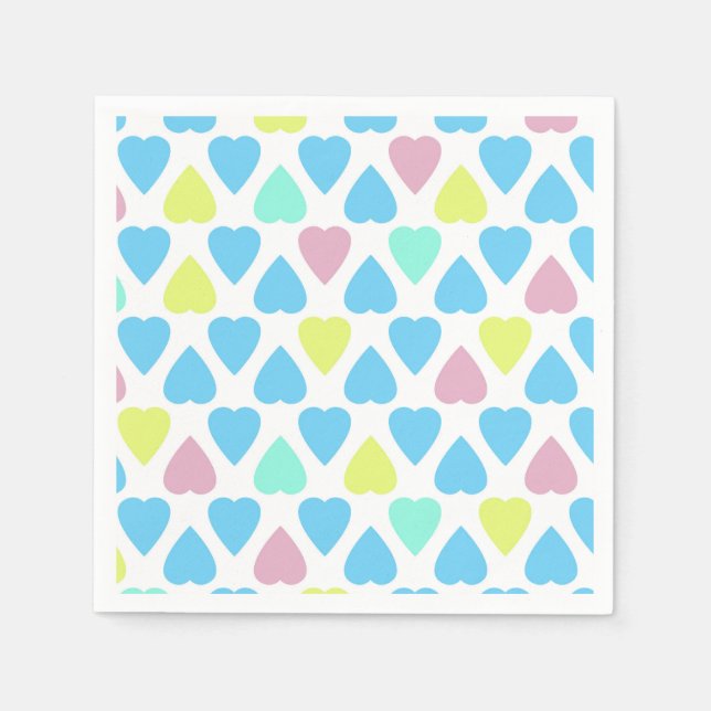 Hearts multicolor napkins (Front)