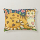 Hearts N' Stripes Tabby Folk Art Cat Pillow