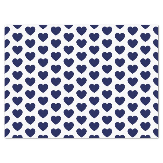 navy blue hearts tissue paper