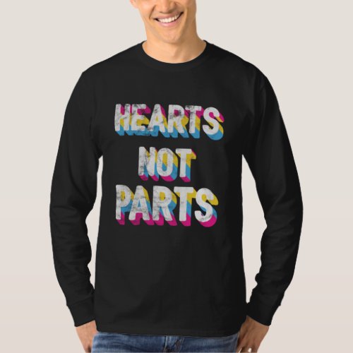 Hearts Not Parts Pansexual Pride LGBT Pan T_Shirt