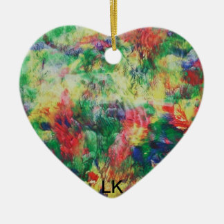 hearts of color ceramic ornament