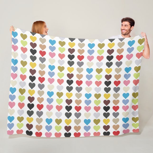Hearts of Color  Fleece Blanket (In Situ)