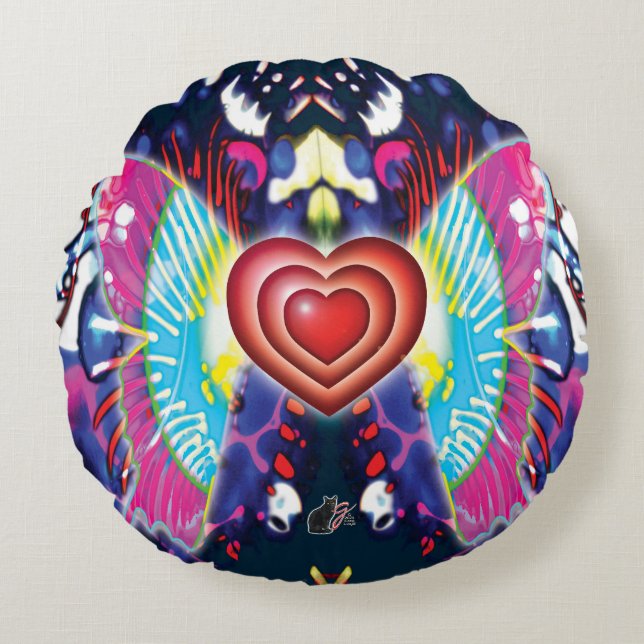 Hearts Of Glys  Round Pillow (Front)