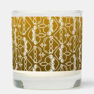 Hearts of Jesus and Mary Pattern Black Gold Scented Candle