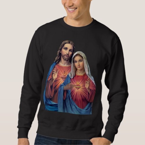 Hearts of Jesus and Mary very close together Sweatshirt