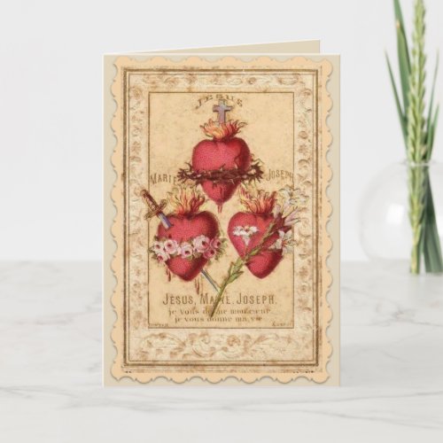 Hearts of Jesus Mary  Joseph Card