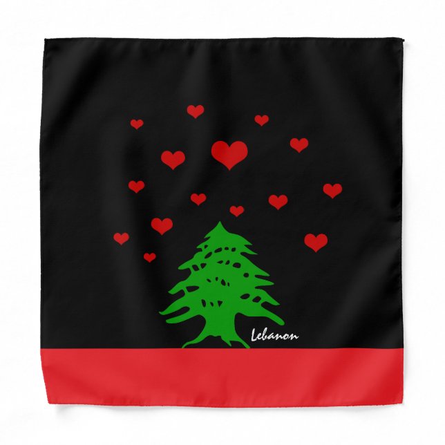 Hearts of Lebanon & Lebanese flag fashion / Love Bandana (Front)