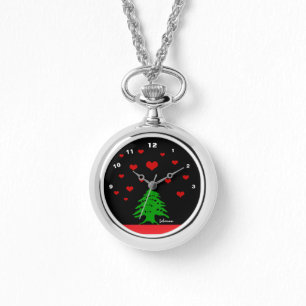 Hearts of Lebanon & Lebanese flag fashion /reverse Watch