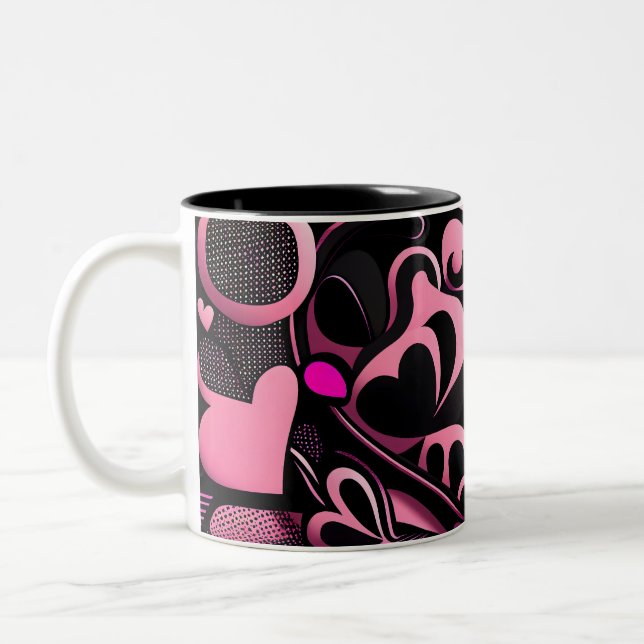 Hearts of love 11 Two-Tone coffee mug (Left)