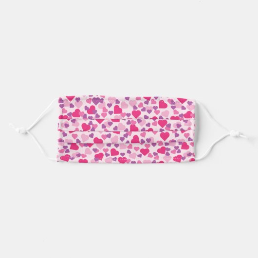 Hearts of Love, Love Patterns Adult Cloth Face Mask (Front, Folded)