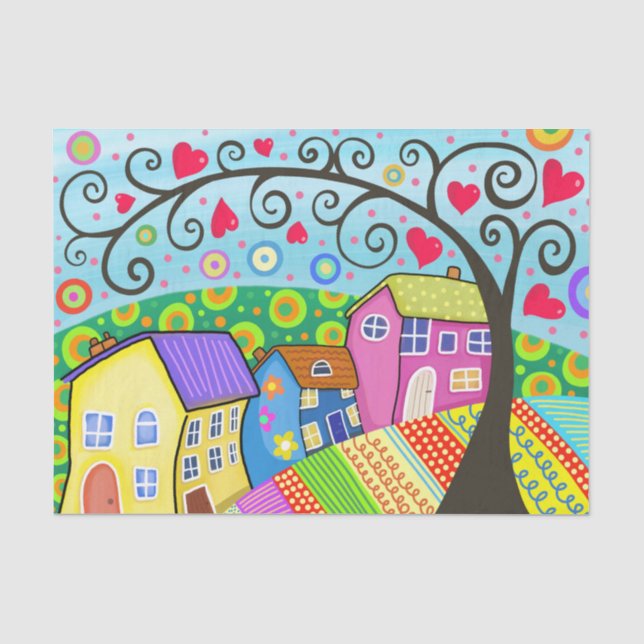 Hearts of Love Neighborhood! Tissue Paper (Front)