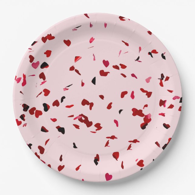 Hearts Of Love Paper Plates (Front)