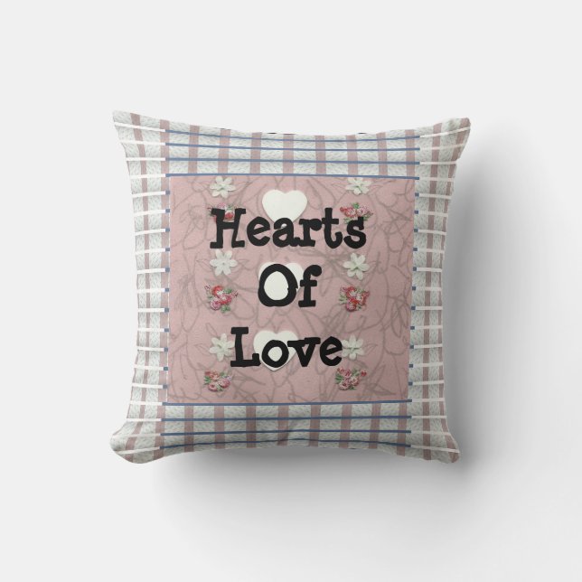 Hearts Of Love Three Throw Pillow (Front)