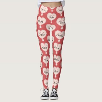 Hearts of Mom Pattern Mother Leggings